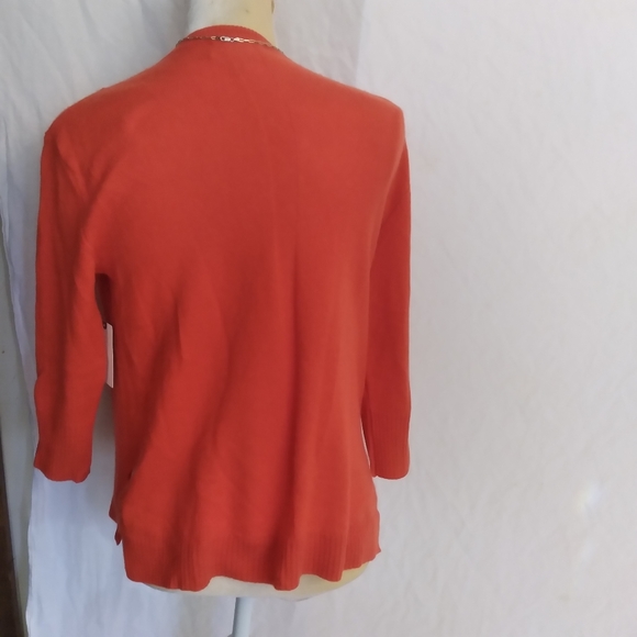 Anthropologie orange sweater Cashmere Collection sz XS NWT - Picture 3 of 5
